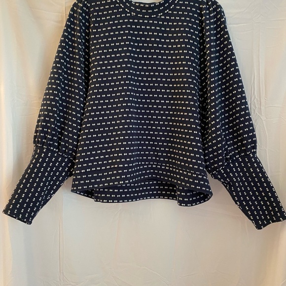 Madewell Tops - Madewell Navy and White Patterned Sweatshirt